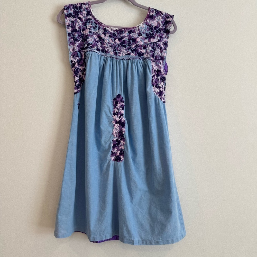Mi Golondrina Sleeveless Embroidered Sundress S FLAW